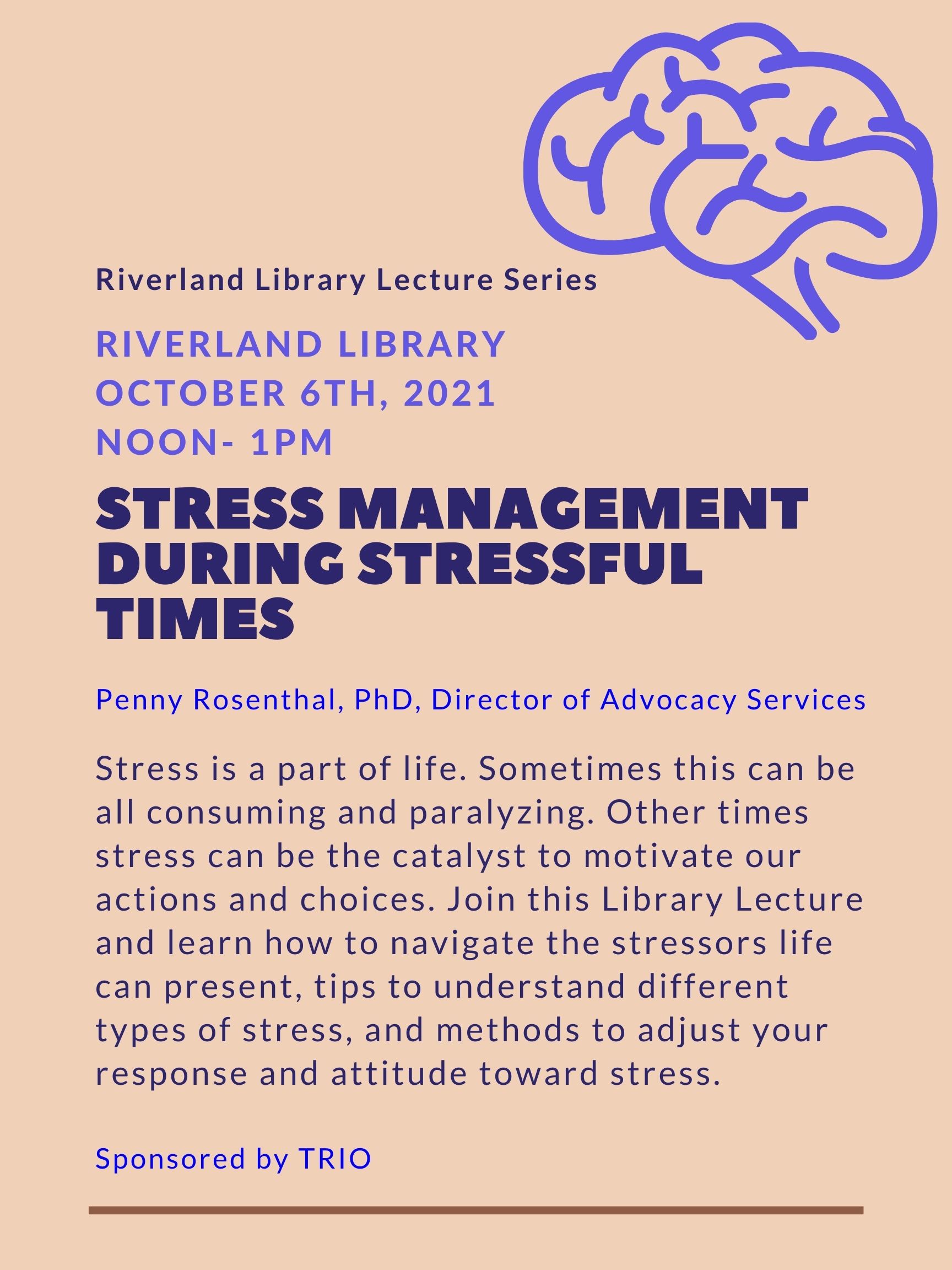 Poster for Stress Management lecture